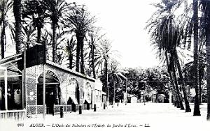 ALGER - OASIS DES PALMIERS ET ENTREE DU JARDIN D'ESSAI